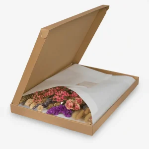Flores secas en caja Ramo tonos rosas - H35 cm